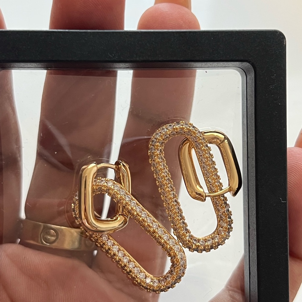 Gold and Silver Link Earrings